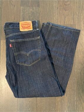 Levis 505 Men's Dark Blue Straight-Leg Jeans